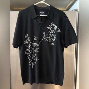 Abercrombie & Fitch Black Sweater Polo